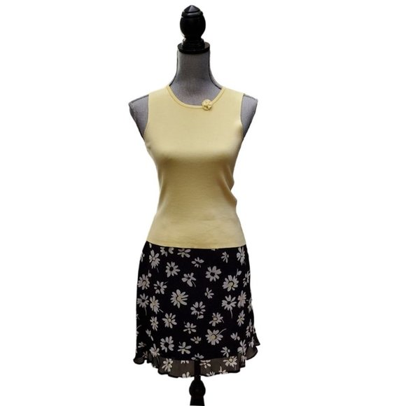 Petite Sophisticate Silk Stretch Cardigan & Shell Set | Like New | XSP | Yellow - Picture 4 of 11